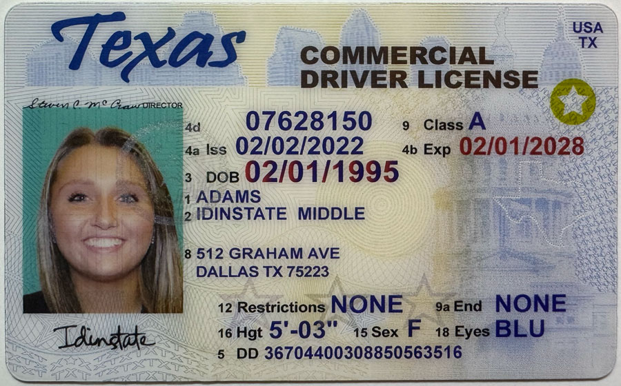 IDINSTATE IDINSTATE.PH New Texas O21 CDL State Fake ID