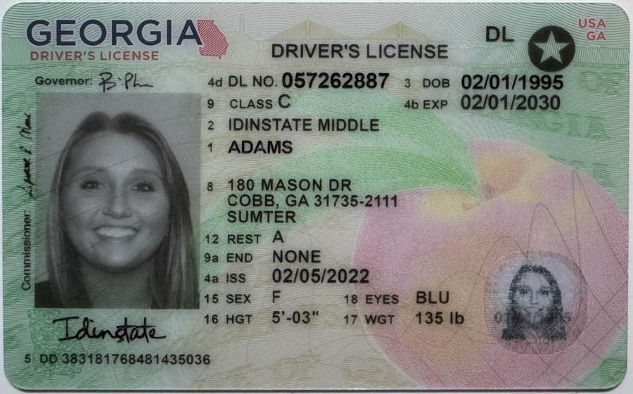 IDINSTATE IDINSTATE.PH New Georgia State Fake ID